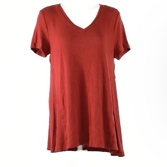 Chelsea & Theodore rust knit sweater top size large - Picture 2 of 8